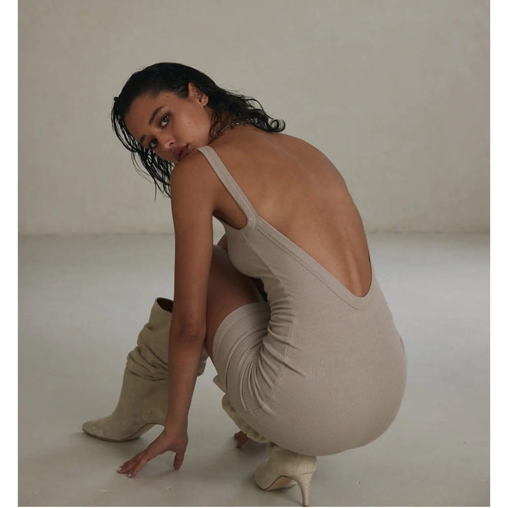 Clyque The Label - Genelle Mini Dress in Tan